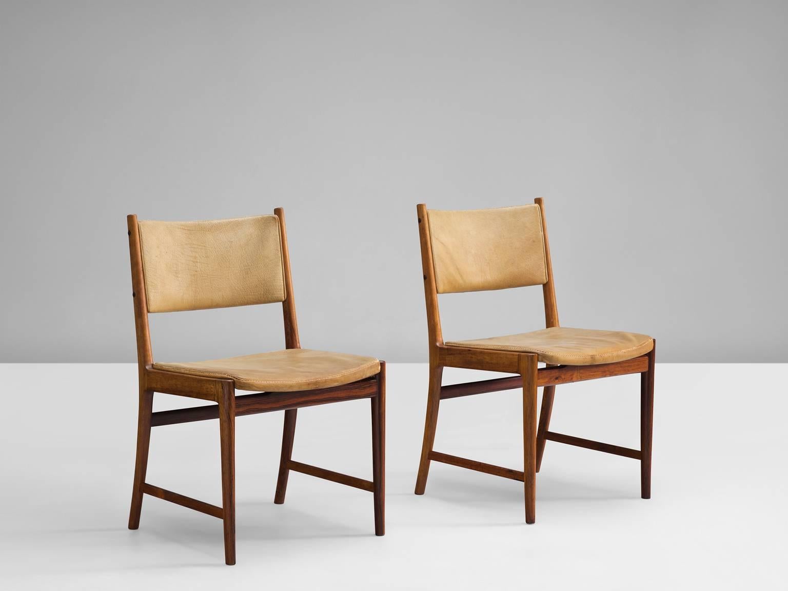 Danish Kai Lyngfeldt Larsen Set of Four Dining Chairs, Denmark, 1960s