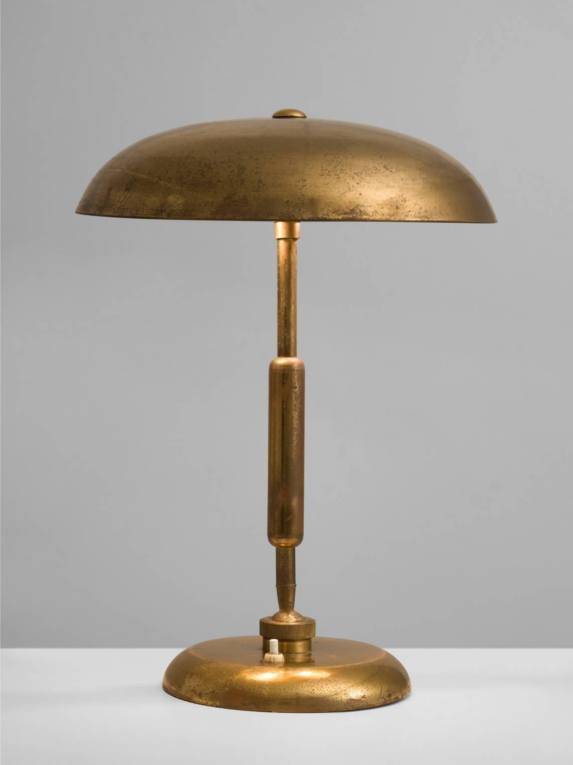 Mid-Century Modern Italian Desk Light in Brass, 1940s