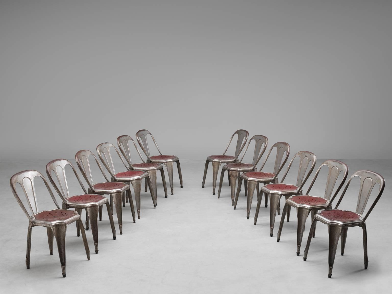 Mid-Century Modern Large Set of Stackable Chairs by Fibrocit Bruxelles, Belgium 1950s