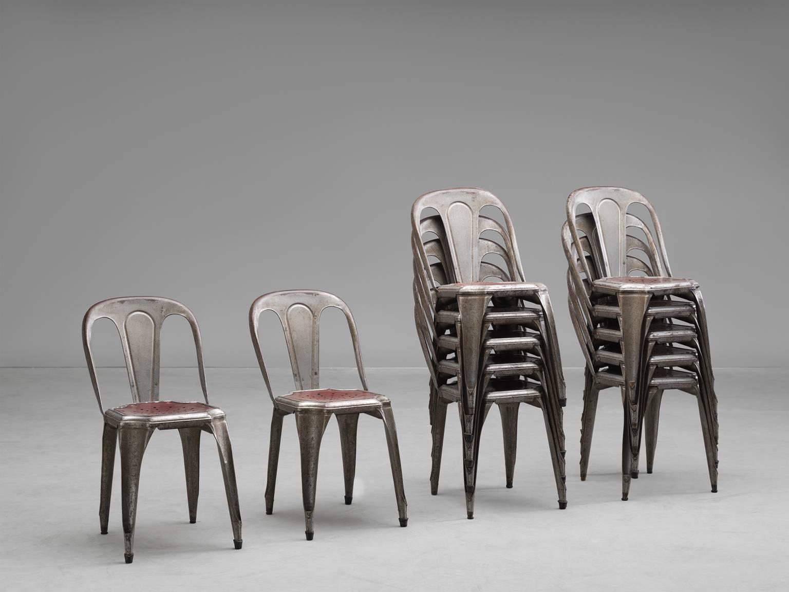 Large Set of Stackable Chairs by Fibrocit Bruxelles, Belgium 1950s In Good Condition In Waalwijk, NL