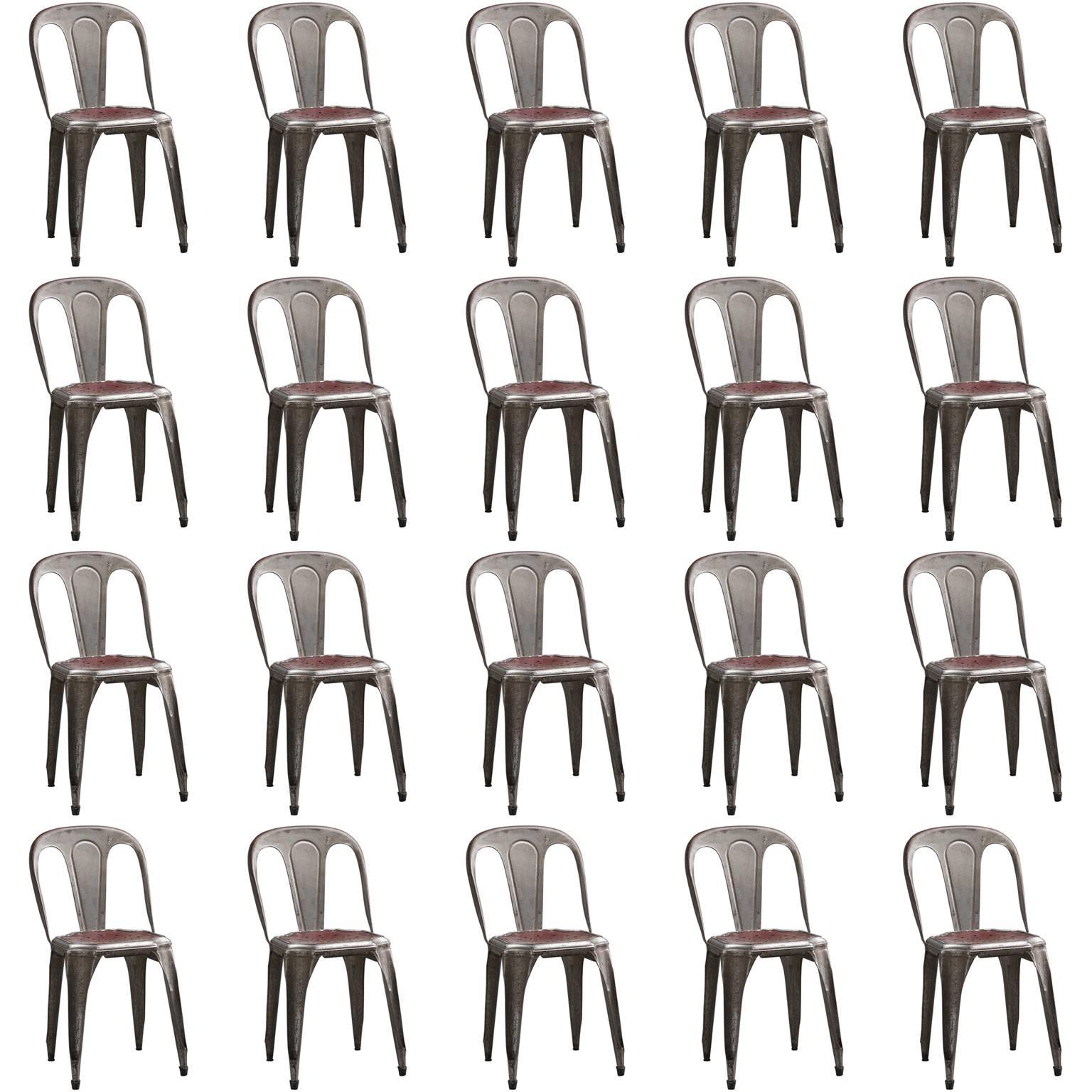 Large Set of Stackable Chairs by Fibrocit Bruxelles, Belgium 1950s