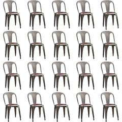 Large Set of Stackable Chairs by Fibrocit Bruxelles, Belgium 1950s