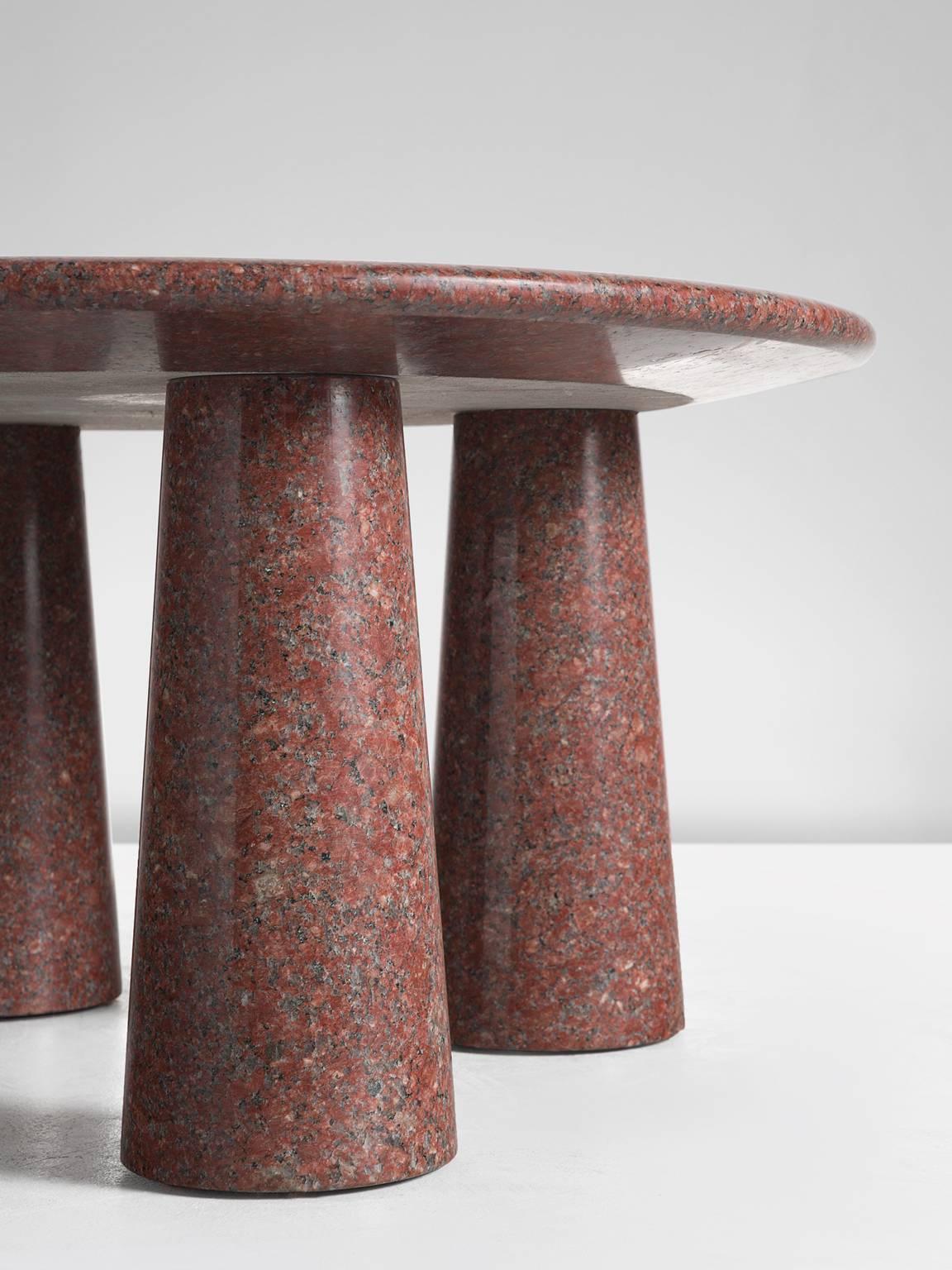 Architectural Stone Coffee Table in Balmoral Red In Good Condition In Waalwijk, NL