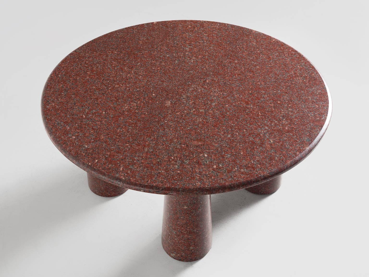 European Architectural Stone Coffee Table in Balmoral Red