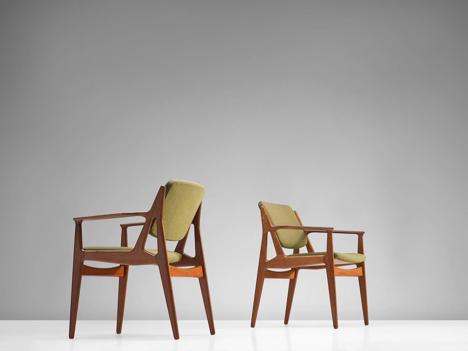 Danish Large Set of Eight 'Ella' Dining Chairs by Arne Vodder in Teak