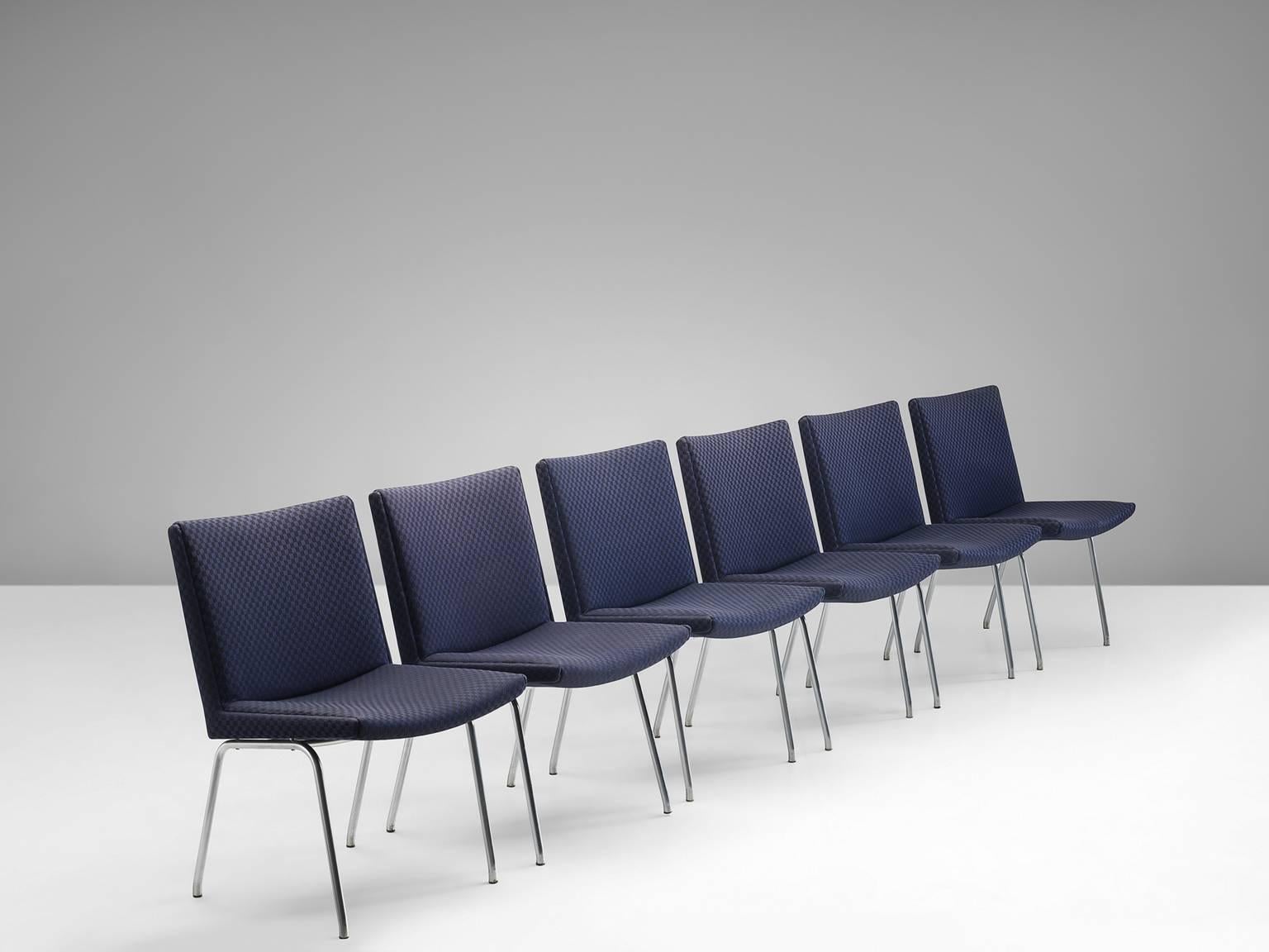 Danish Hans Wegner Set of Six 'Airport' Chairs for Carl Hansen