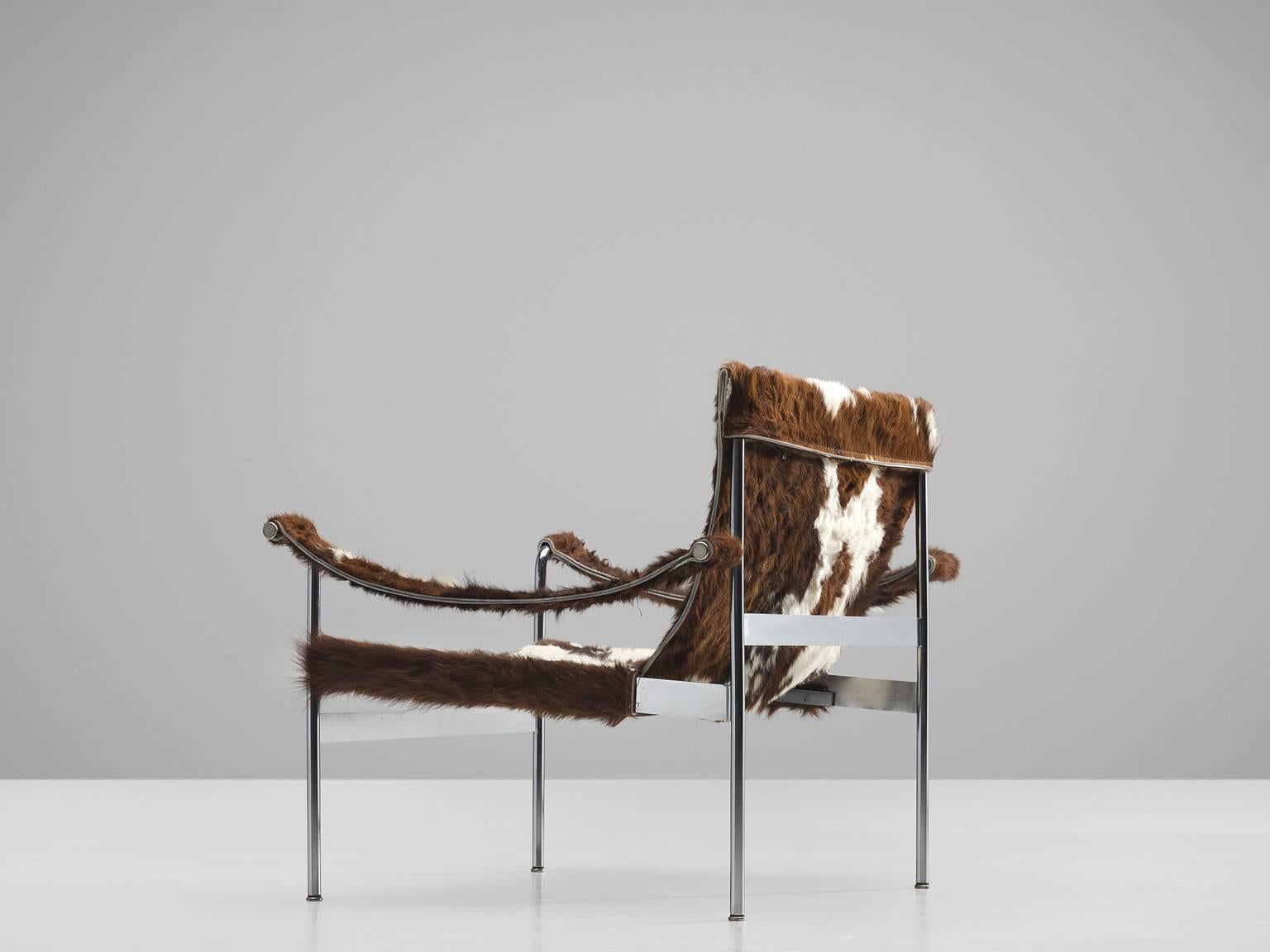 Mid-Century Modern Hans Könecke German Cow Sling Lounge Chair