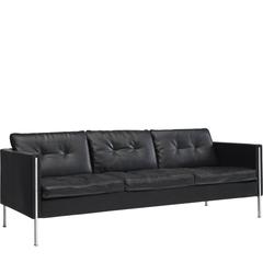 Pierre Paulin 442 Sofa in Black Faux Leather for Artifort 5