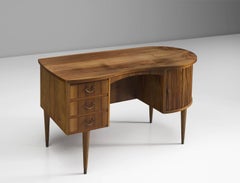 Kai Kristiansen Bookmatched Walnut Desk, 1955