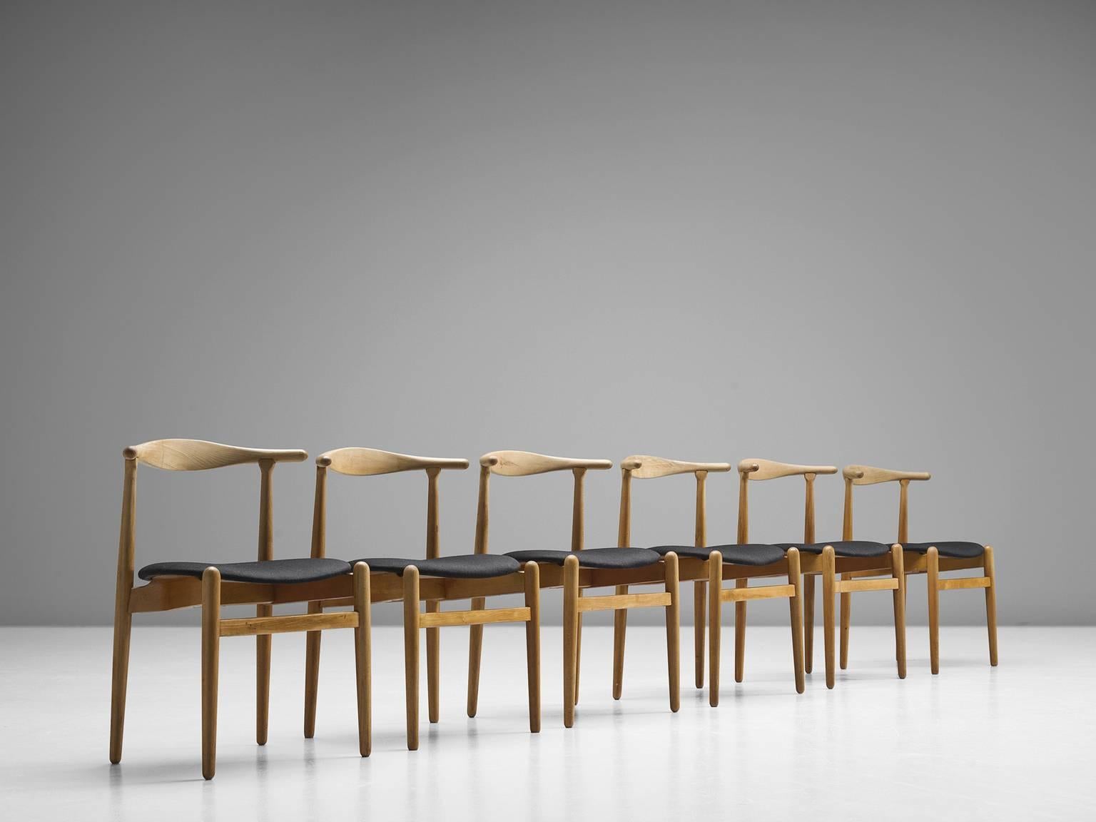 Scandinavian Modern Danish Set of Six Oak Dining-Room Chairs
