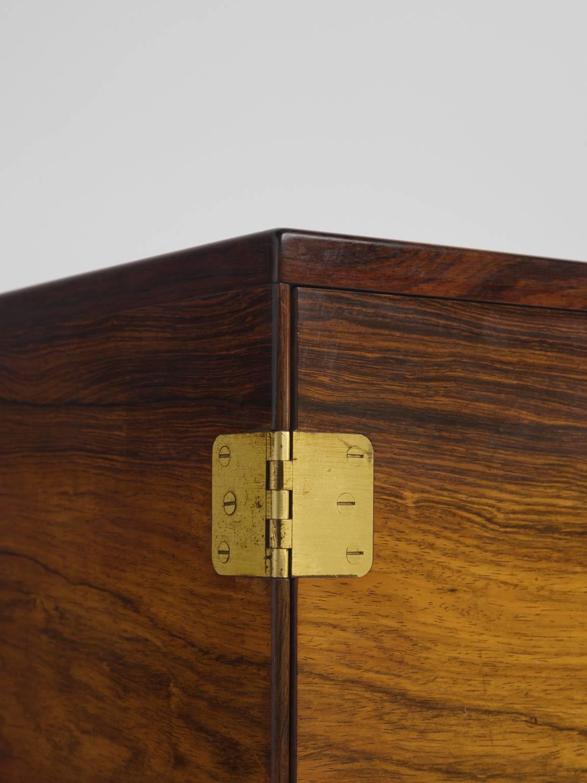 Mid-20th Century Svend Langkilde Cabinet in Rosewood and Brass
