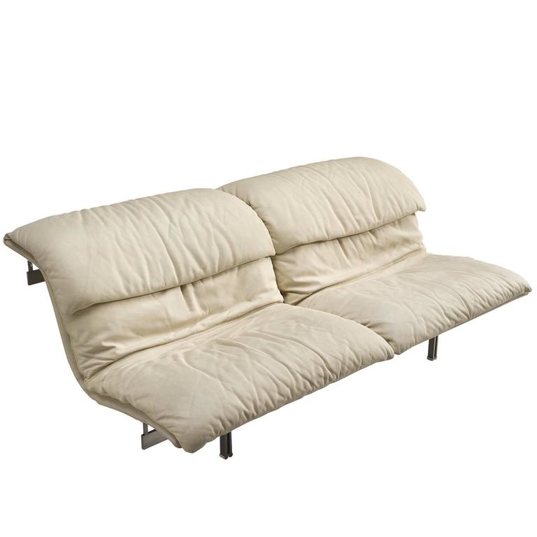 Giovanni Offredi Wave Sofa In White Leather