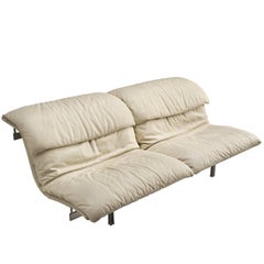 Giovanni Offredi 'Wave' Sofa in White Leather