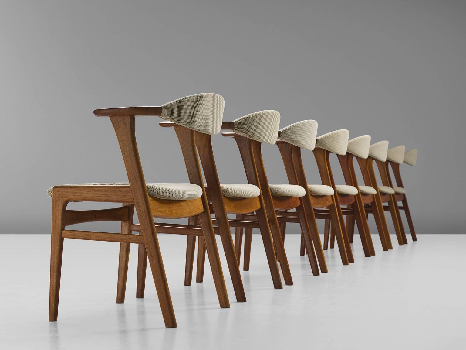 Scandinavian Modern Erik Kirkegaard Set of Eight Teak Dining Chairs