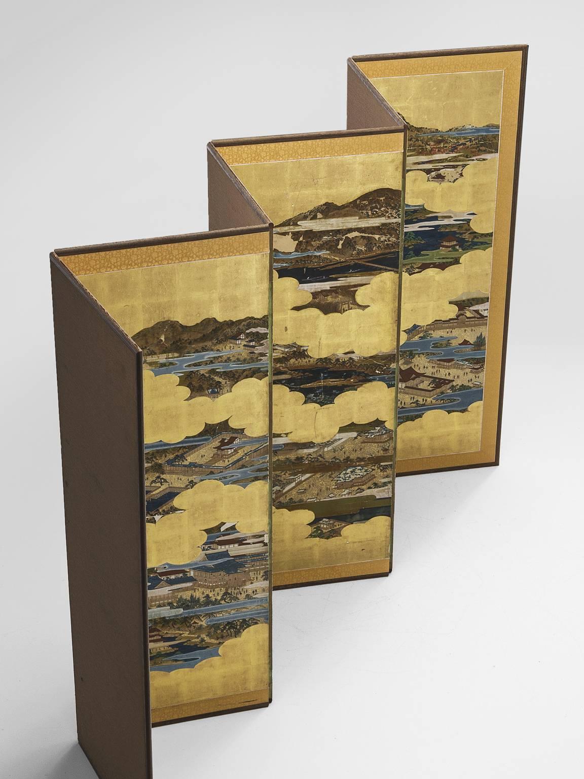 Japonisme Japonism Gold Leaf Room Divider, 1940s