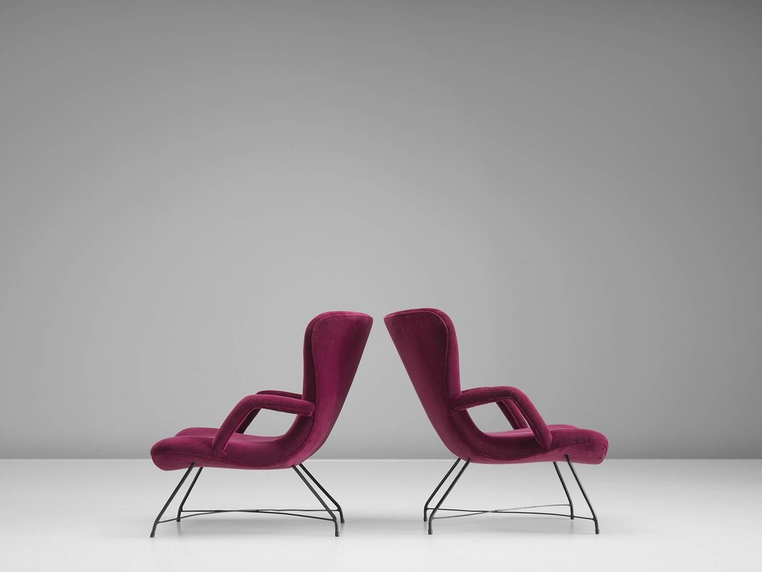 Eisler & Hauner Pair of Magenta Chairs, 1950s In Good Condition In Waalwijk, NL