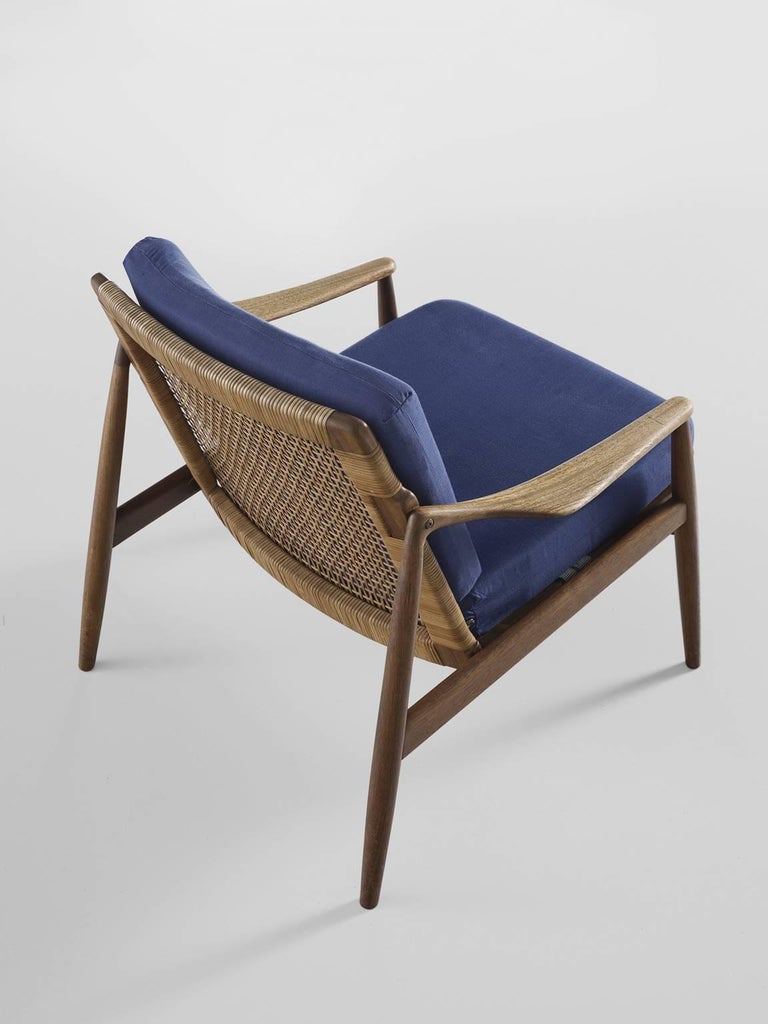 Hartmut Lohmeyer Armchairs in Teak and Cane For Sale at 1stDibs