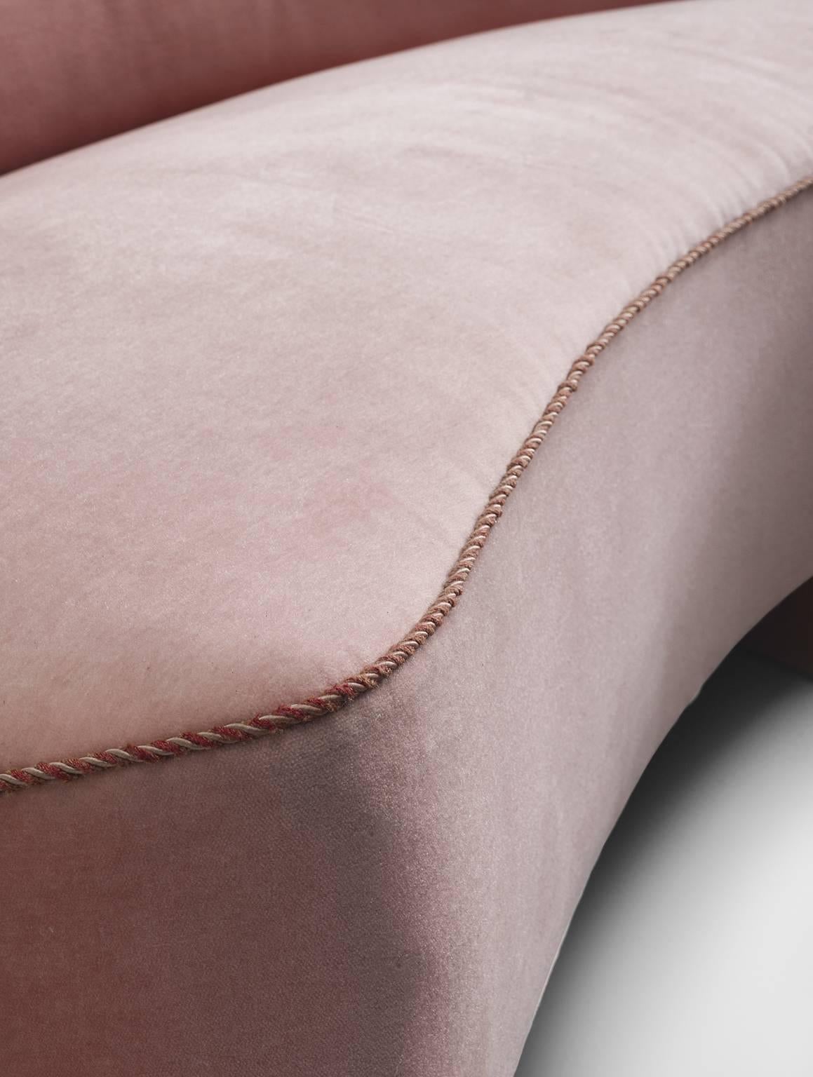 Fabric Pink Danish Settee by Otto Færge, 1940s
