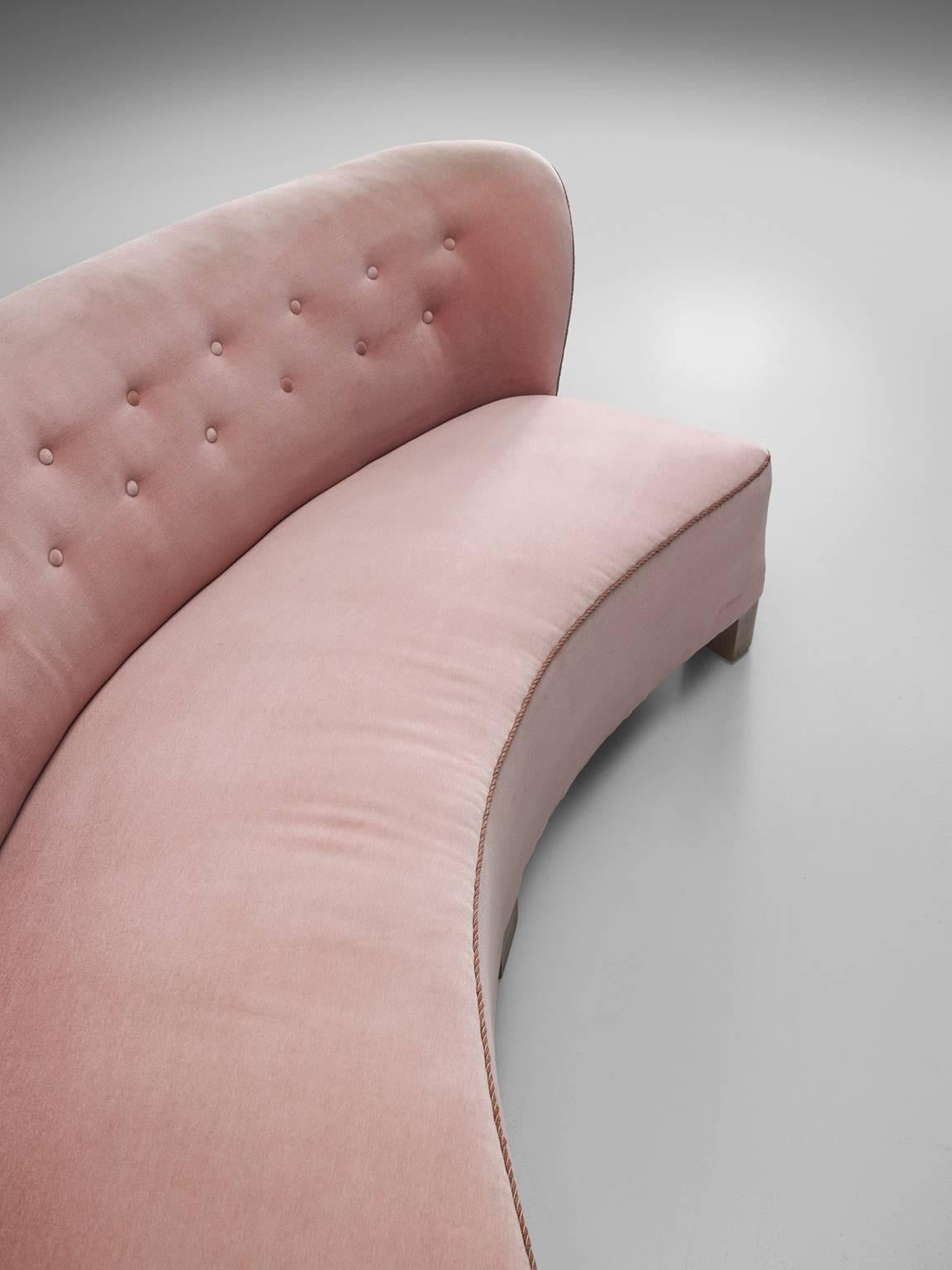 Mid-20th Century Pink Danish Settee by Otto Færge, 1940s