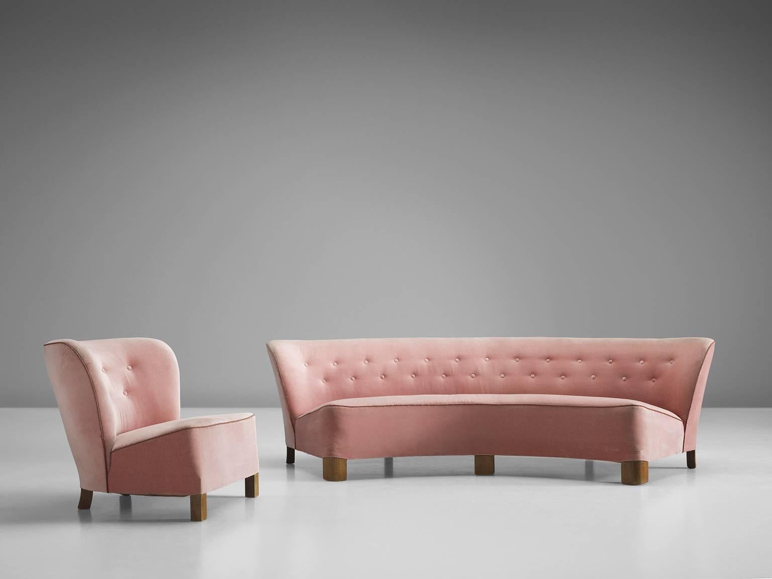 pink living room set