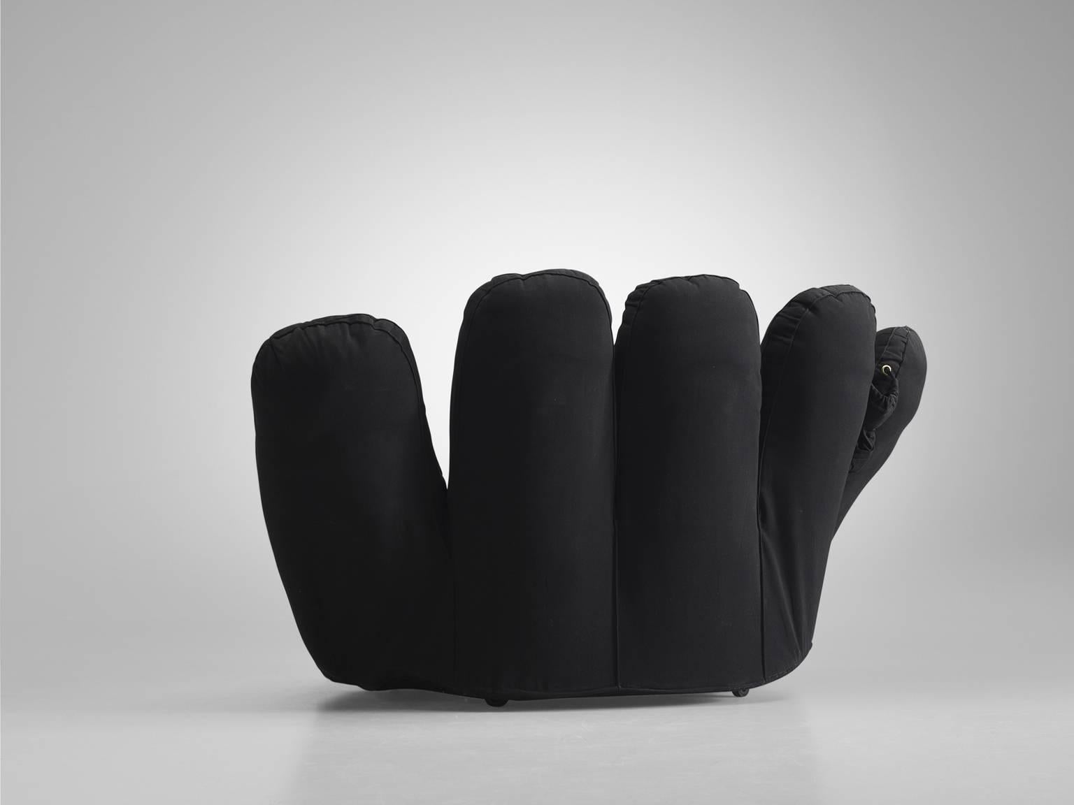 Italian De Pas D'urbino and Lomazzi 'Joe Seat' in Black Fabric