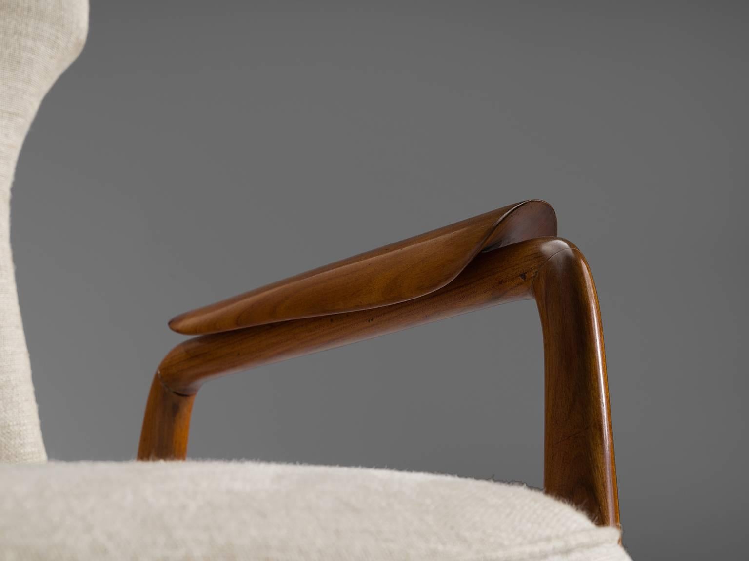 Fabric Giuseppe Scapinelli Lounge Chair, Brazil, 1950s