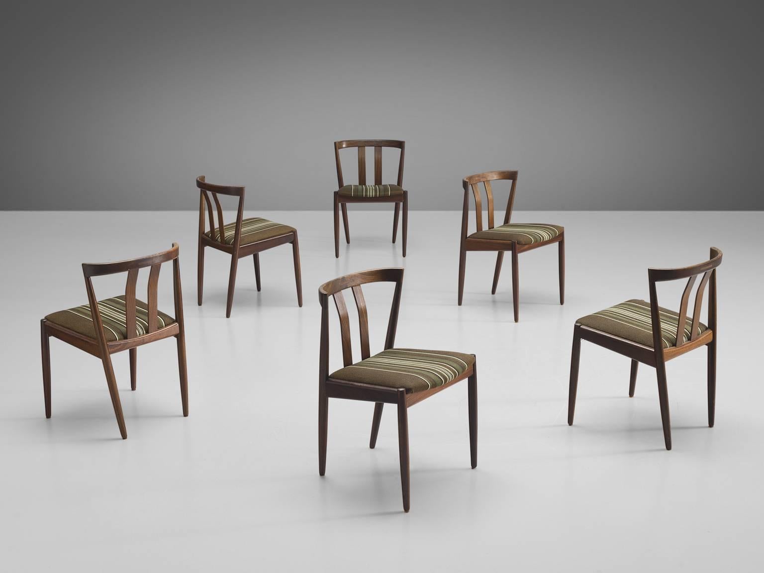 Scandinavian Modern Danish Set of Six Teak Dining Chairs, 1960s