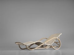 Italian Wicker Chaise Longue, 1950s