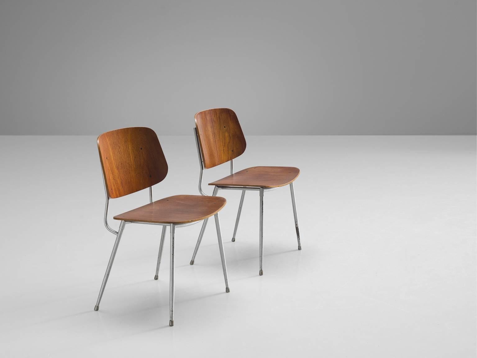 Danish Børge Mogensen Set of Four 'Søborg' Chairs in Steel