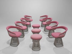 Warren Platner Set of Eight Pink Lounge Chairs
