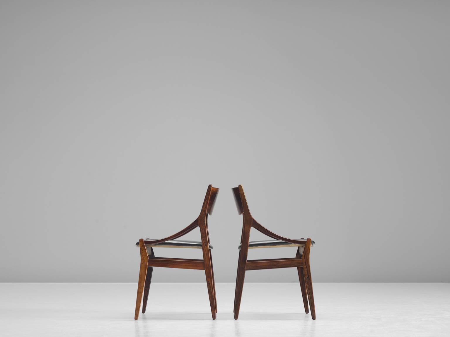 Vestervig Erikson Ten Dining Chairs in Leather and Wood In Good Condition In Waalwijk, NL