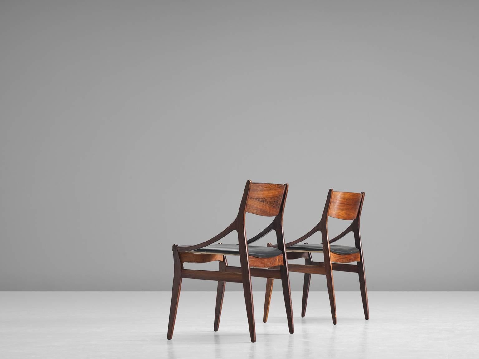 Mid-20th Century Vestervig Erikson Ten Dining Chairs in Leather and Wood
