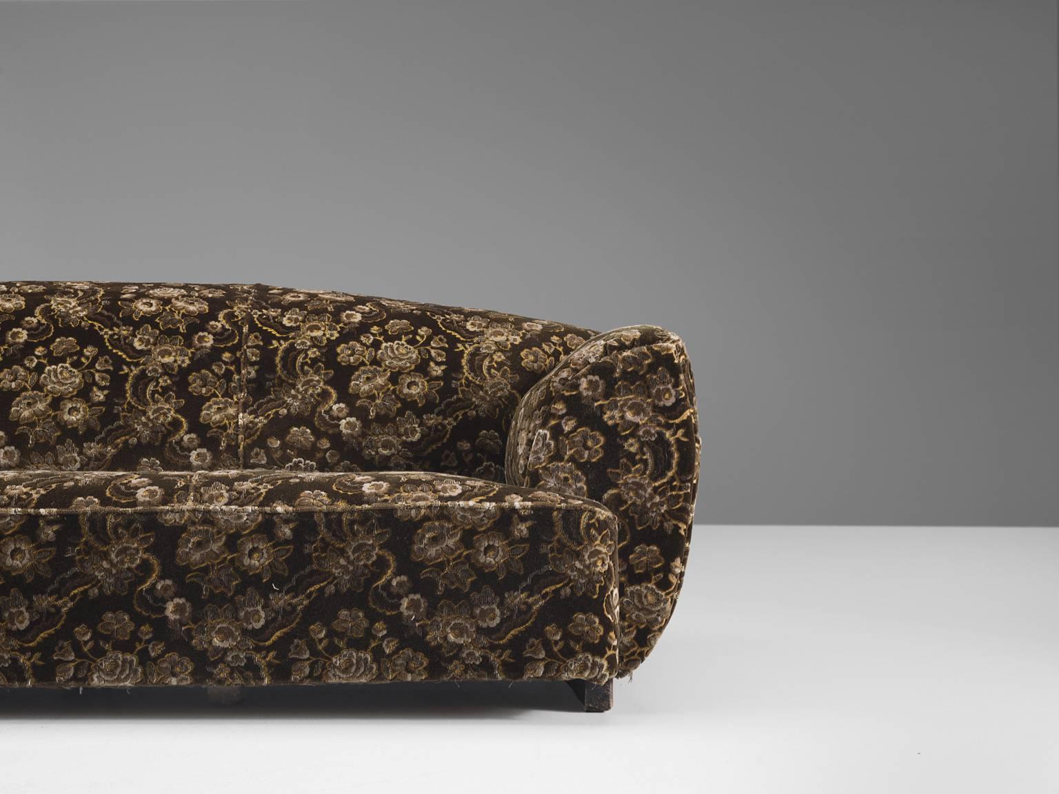 Fabric Grand Scandinavian Three-Seat with Original Upholstery, 1950s
