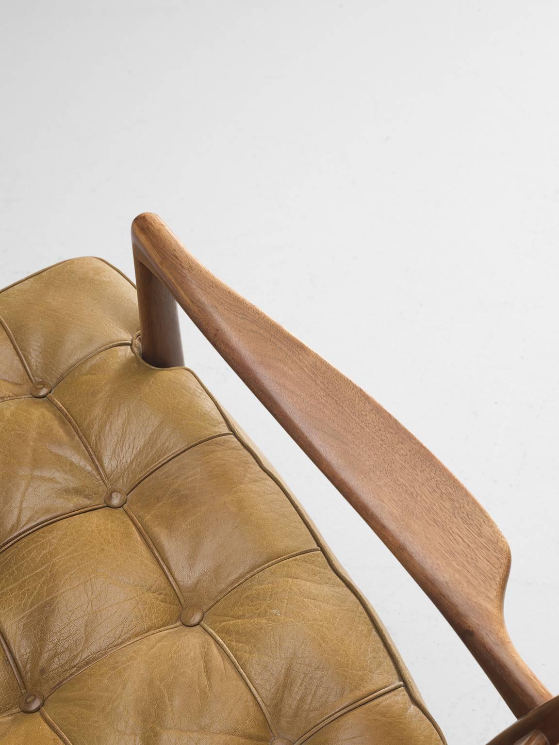 Two Easy Chairs in Cognac Leather and Teak by Arne Norell, Sweden, 1960 3