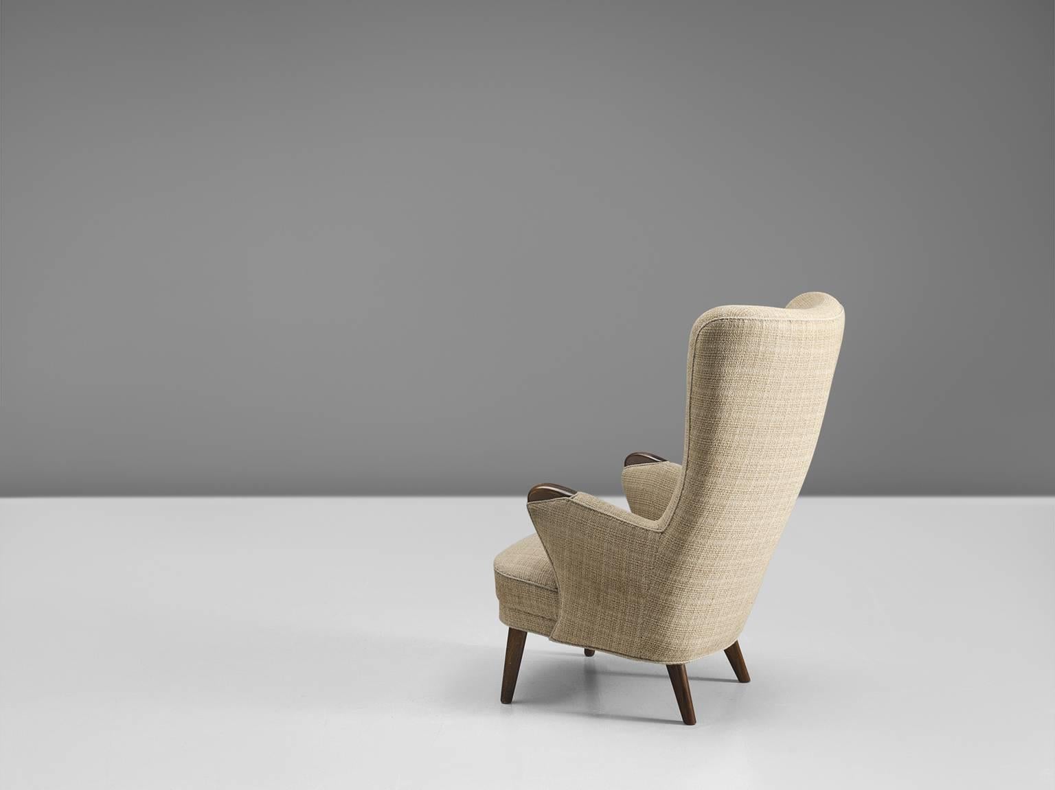 Scandinavian Modern Danish Classic Wingback Chair, 1950s