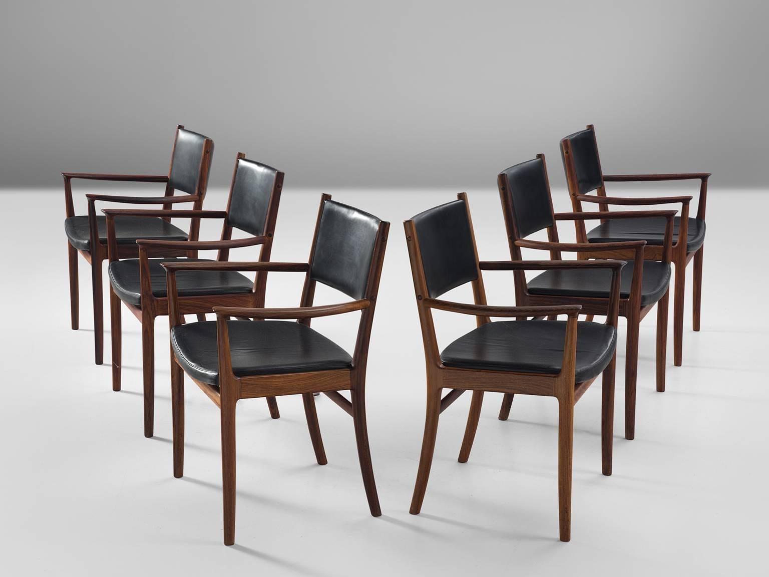 Scandinavian Modern Kai Lynfeldt-Larsen Set of Six Rosewood Dining Chairs