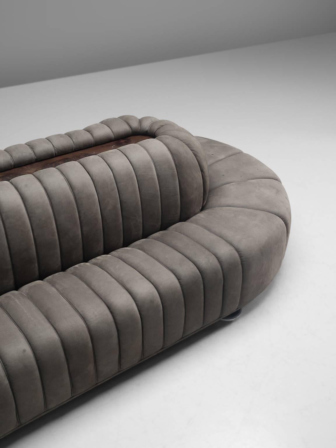 Custom-Made Luxurious Wittmann Sofa in Anthracite Leather 2