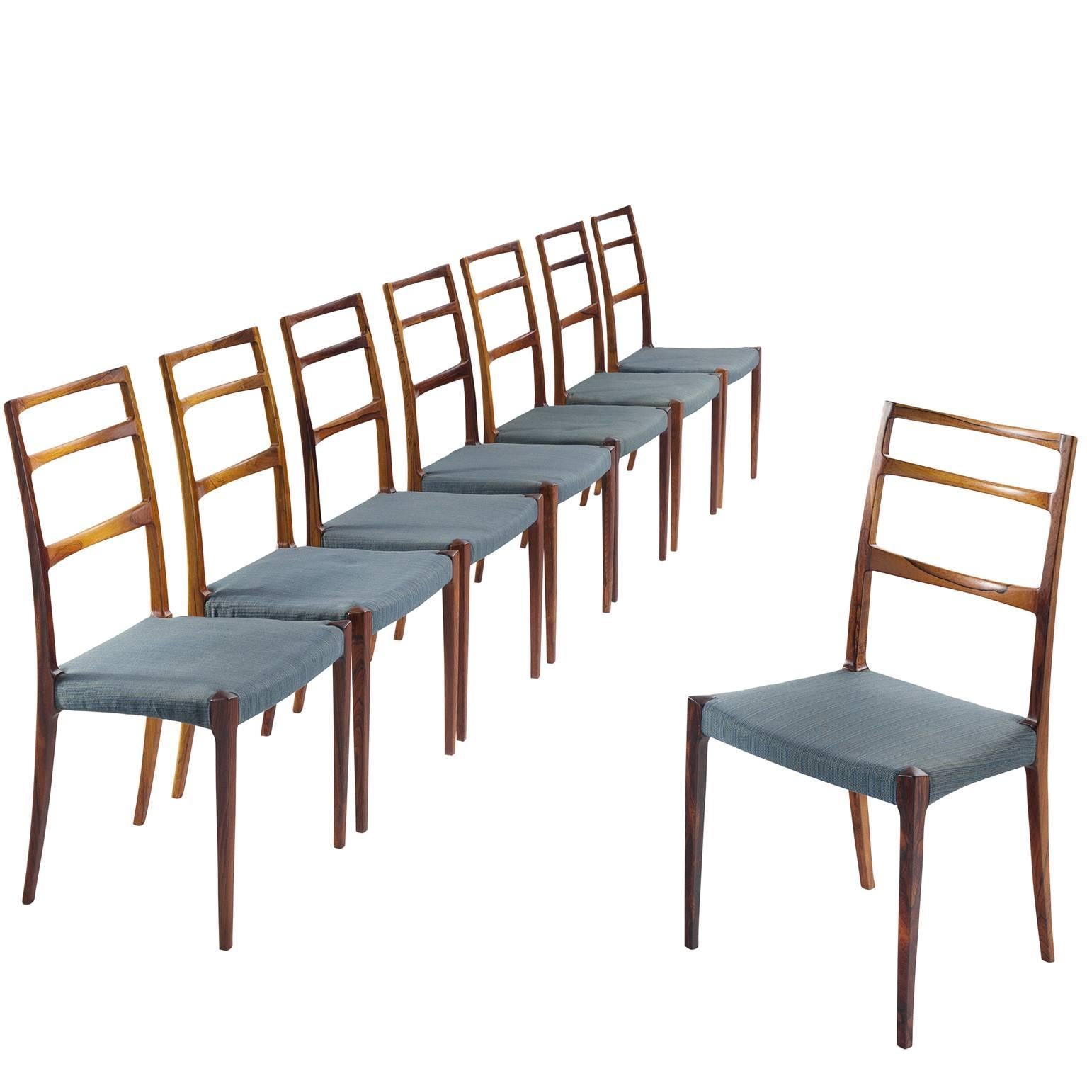 Gunni Omann Set of Eight Solid Rosewood Chairs For Sale at 1stDibs