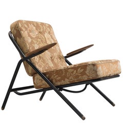 Hans Wegner GE215 Sawbuck Lounge Chair in Floral Upholstery