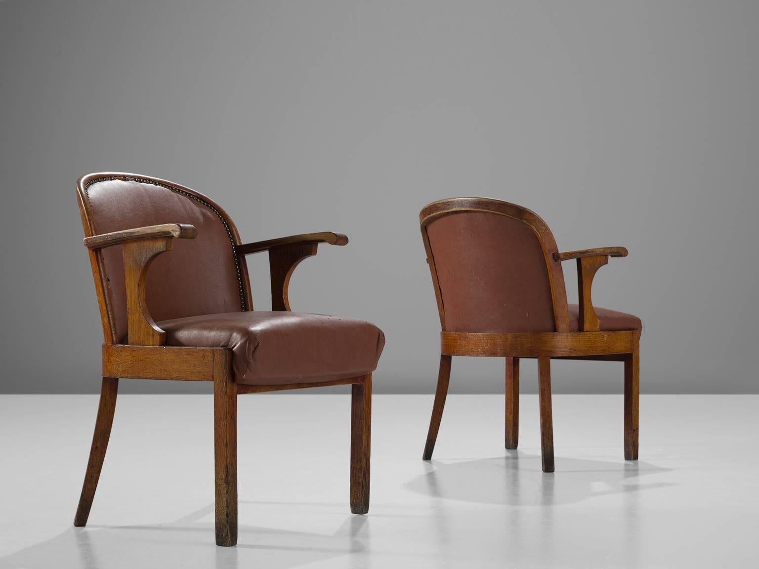 Mid-20th Century Set of Six Swedish Dining Chairs in Oak