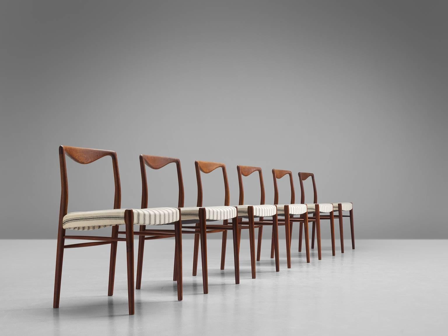 Scandinavian Modern Kai Lyngfeldt Larsen Six Teak Danish Dining Chairs