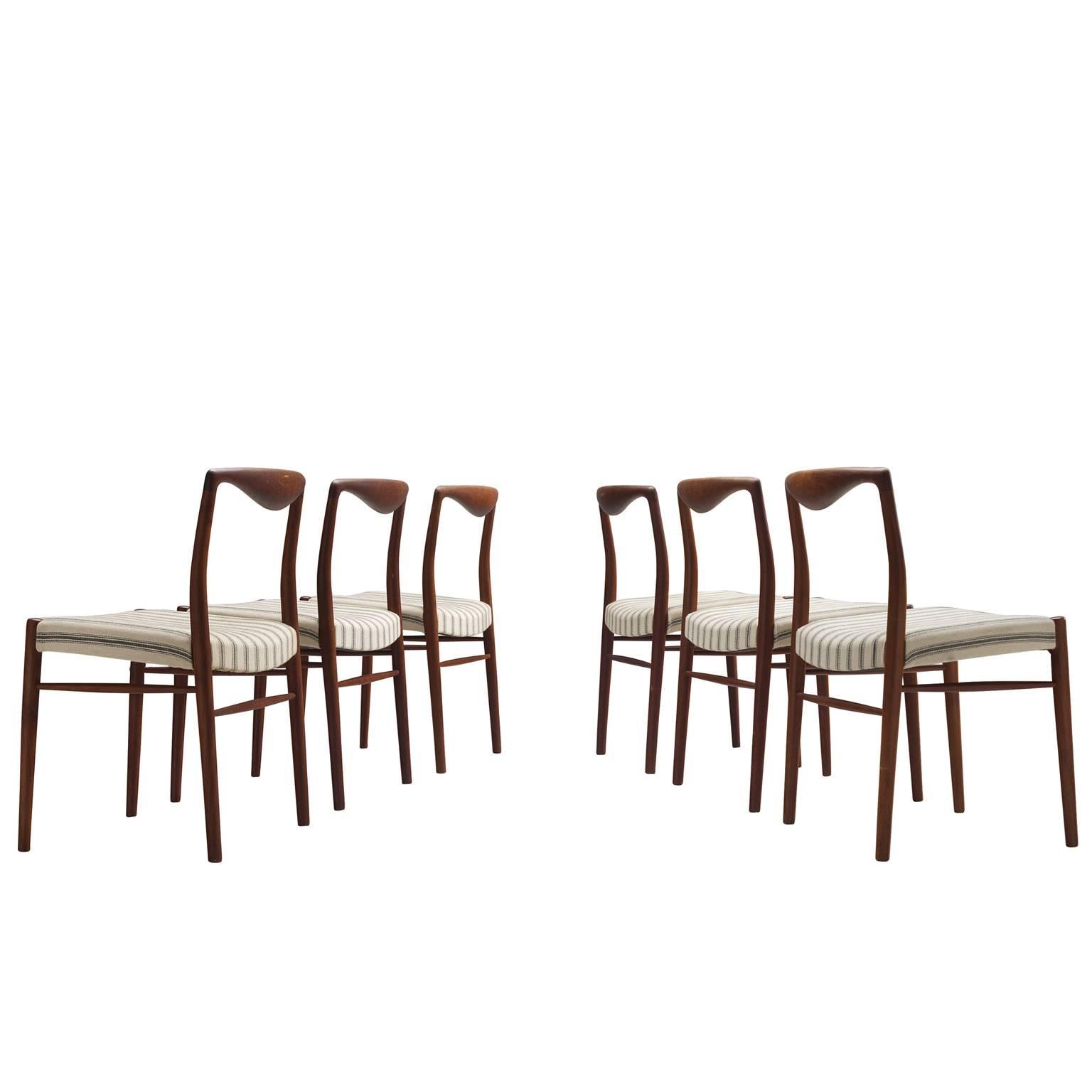 Kai Lyngfeldt Larsen Six Teak Danish Dining Chairs