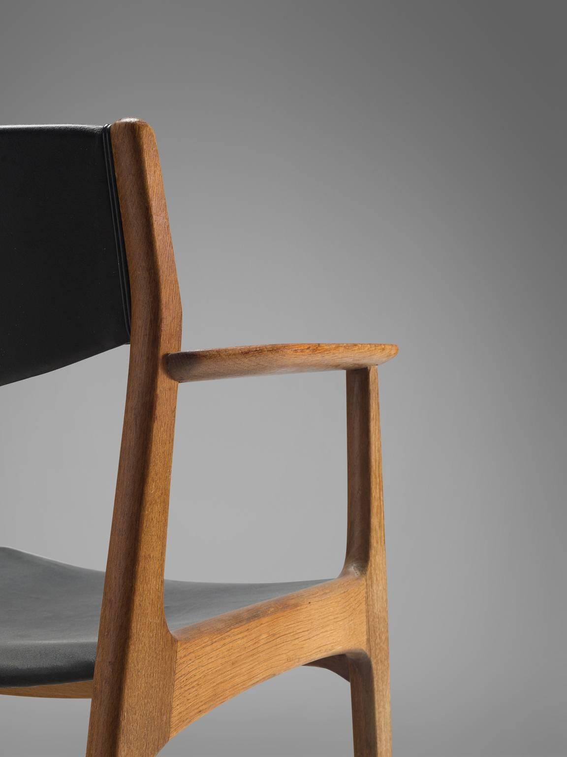 Mid-20th Century Henning Kjærnulf Set of Eight Dining Chairs in Oak