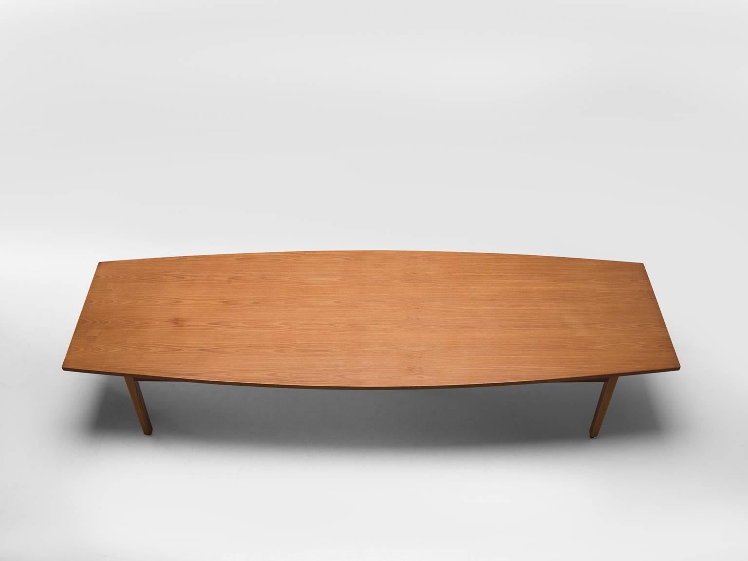 Scandinavian Modern Large Danish Barrel Shaped Teak Table