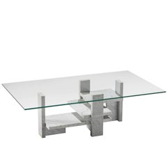 Architectural Marble Cocktail Table, 1970s