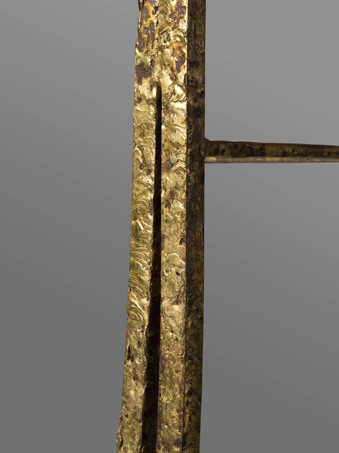 Italian Orosei Marble Side Table with Brass Legs 3