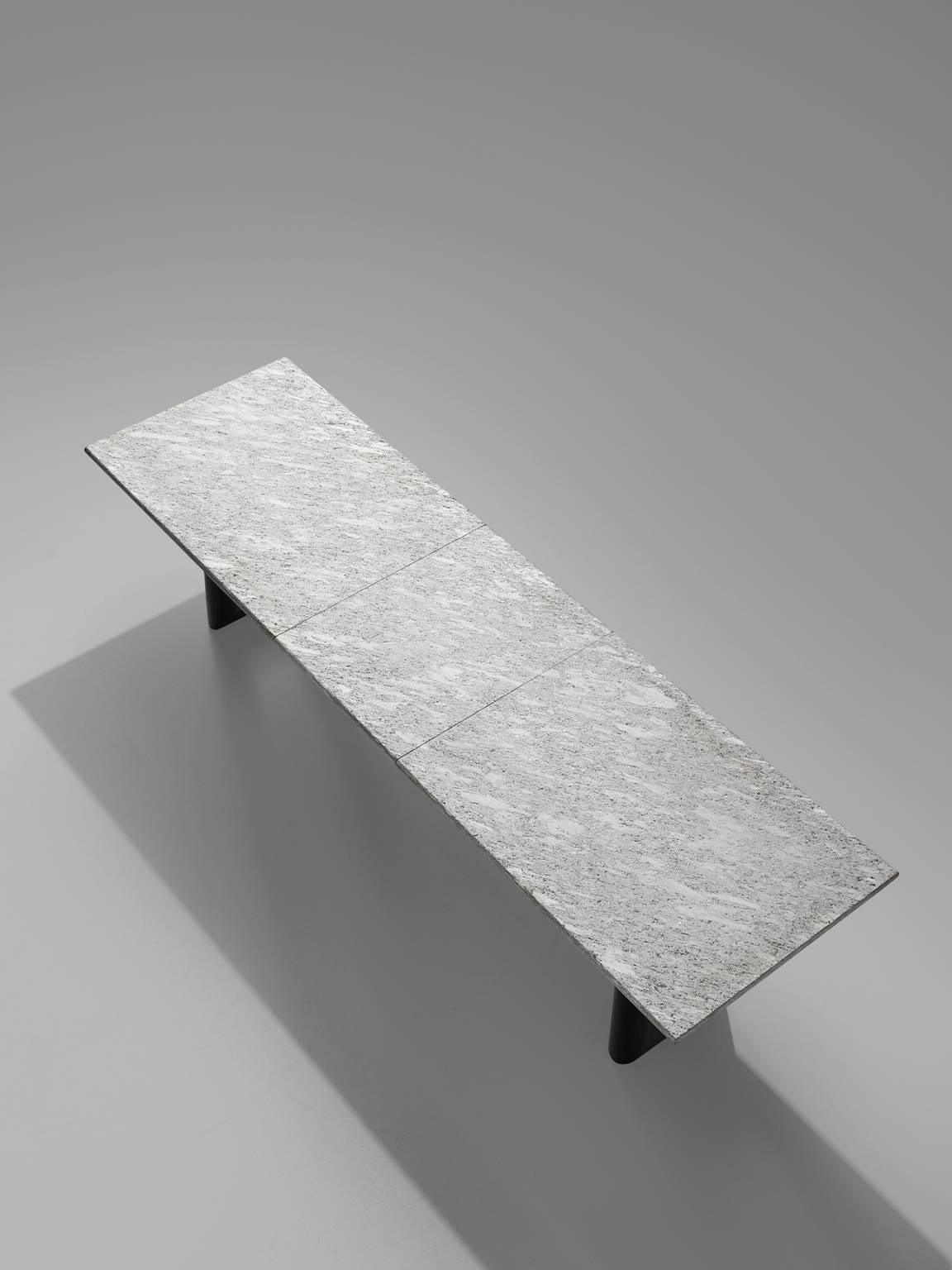 Mario Botta 'Terzo' Table with Grey Stone Top, 1983 In Good Condition In Waalwijk, NL