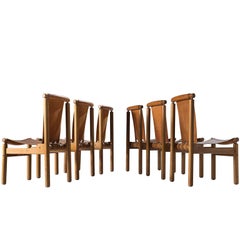 Set of Six Finnish Cognac Dining Chairs