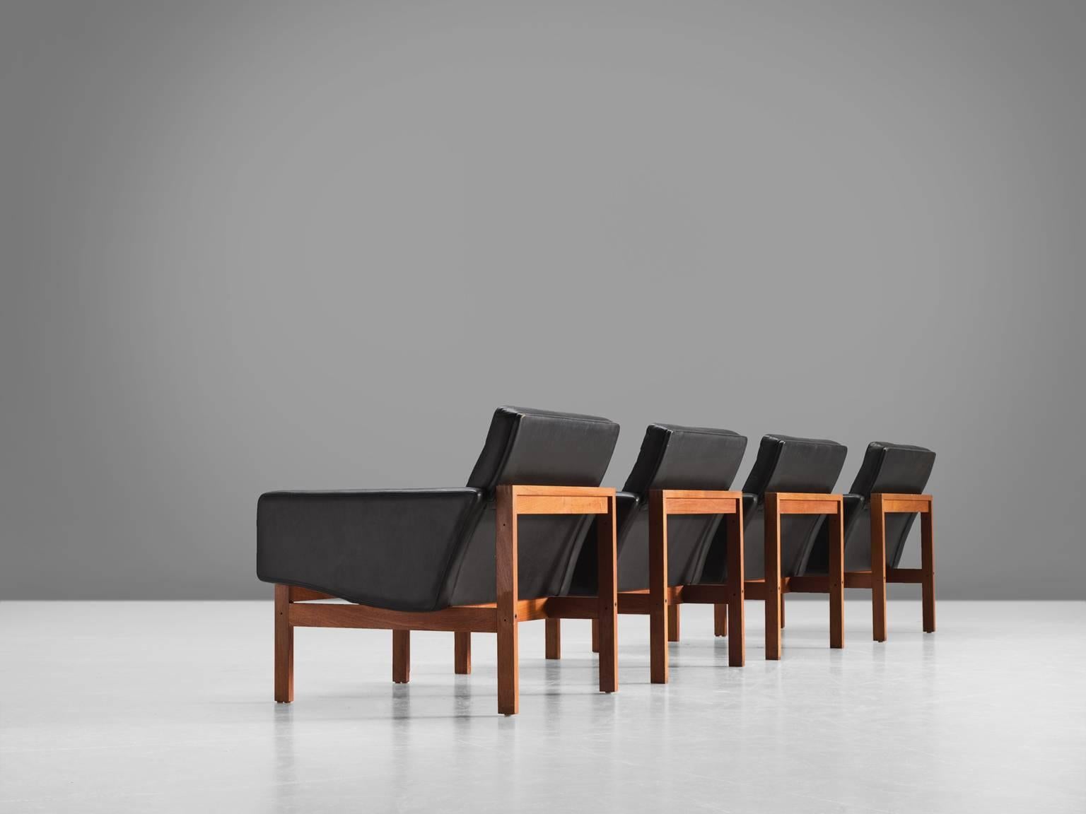 Scandinavian Modern Ole Gjerløv-Knudsen Set of Four Easy Chairs for France & Søn