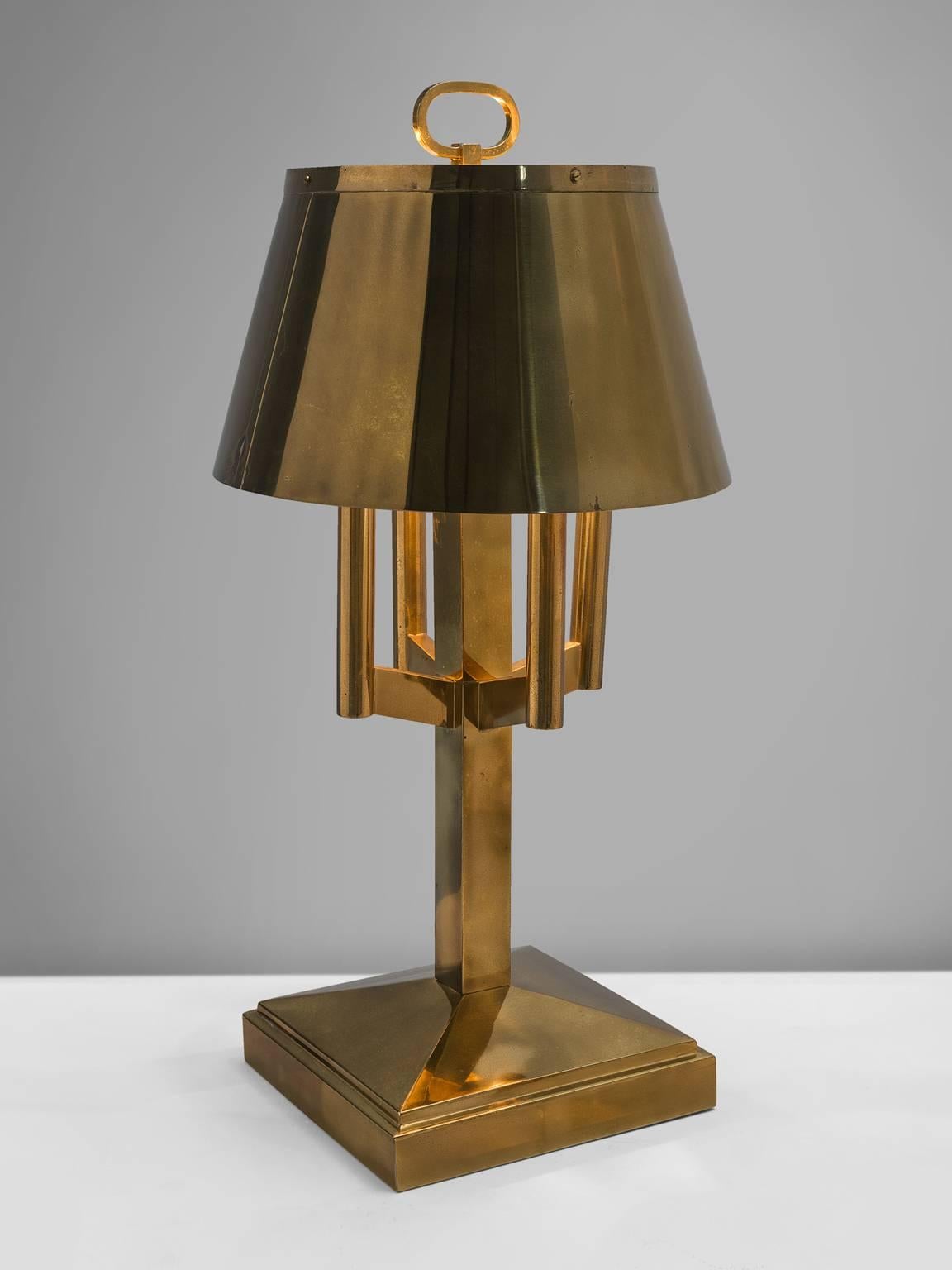 Solid Brass Table Lamps 3ft / 88cm, 1940s In Good Condition In Waalwijk, NL